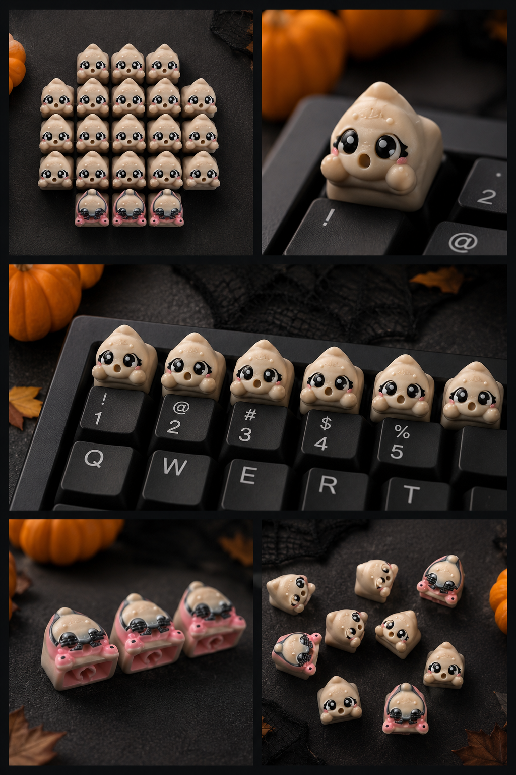 🎃 Spooky Halloween Keycaps 👻 4er Set
