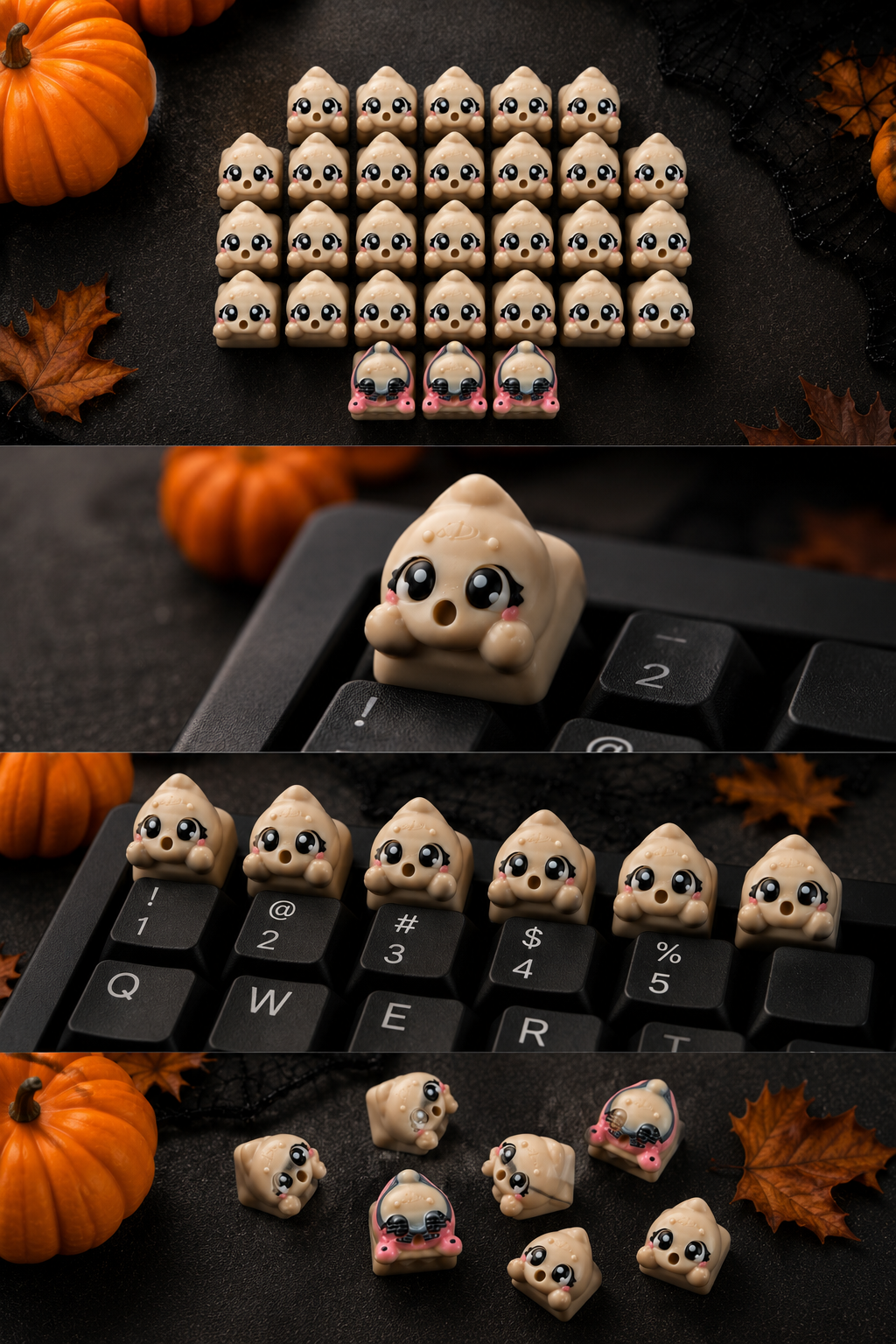 🎃 Spooky Halloween Keycaps 👻 4er Set