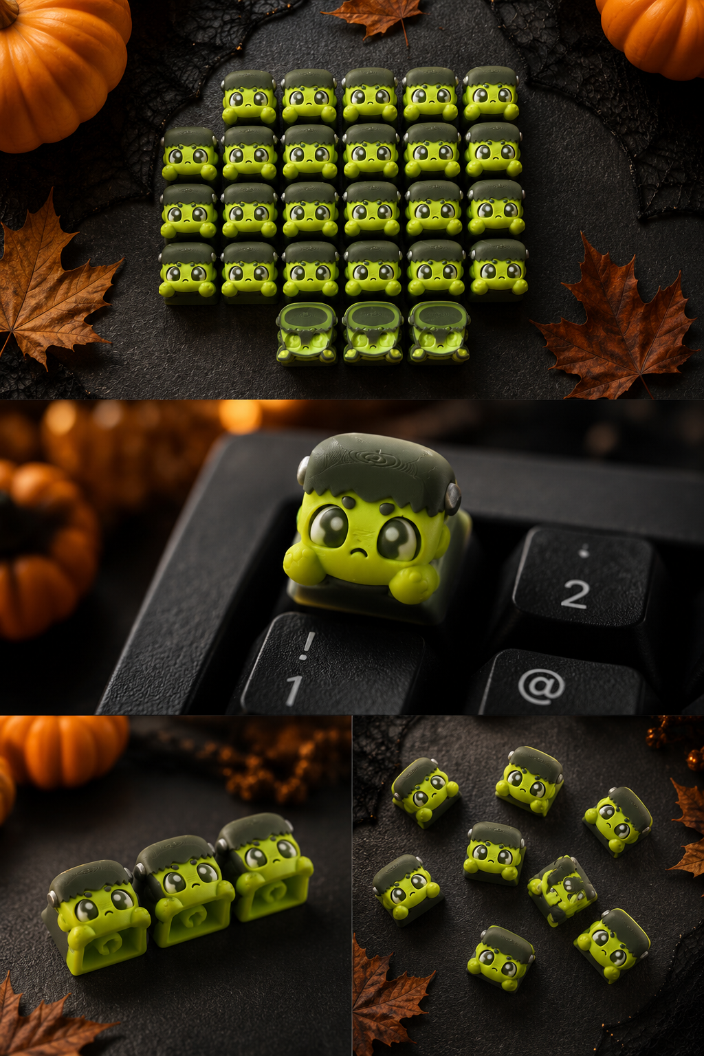 🎃 Spooky Halloween Keycaps 👻 4er Set