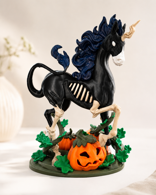 Bone Unicorn – leuchtende Halloween-Deko mit Kürbislichtern