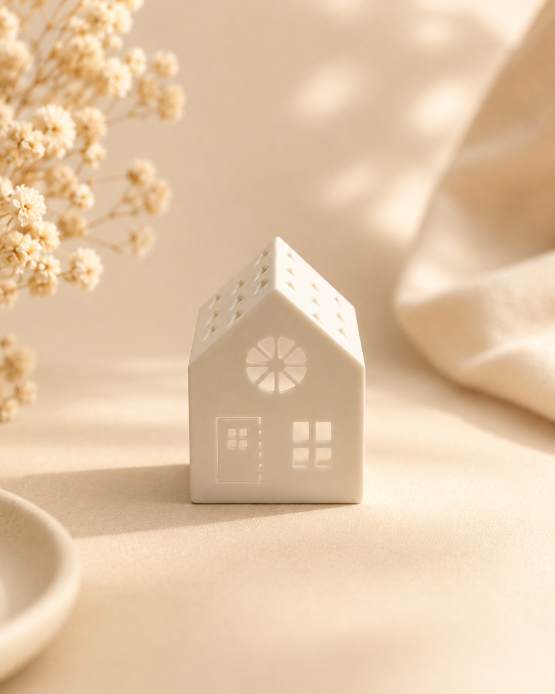 🏠✨ Tealight House Set – 3-piece Luminous Village incl. LED lights