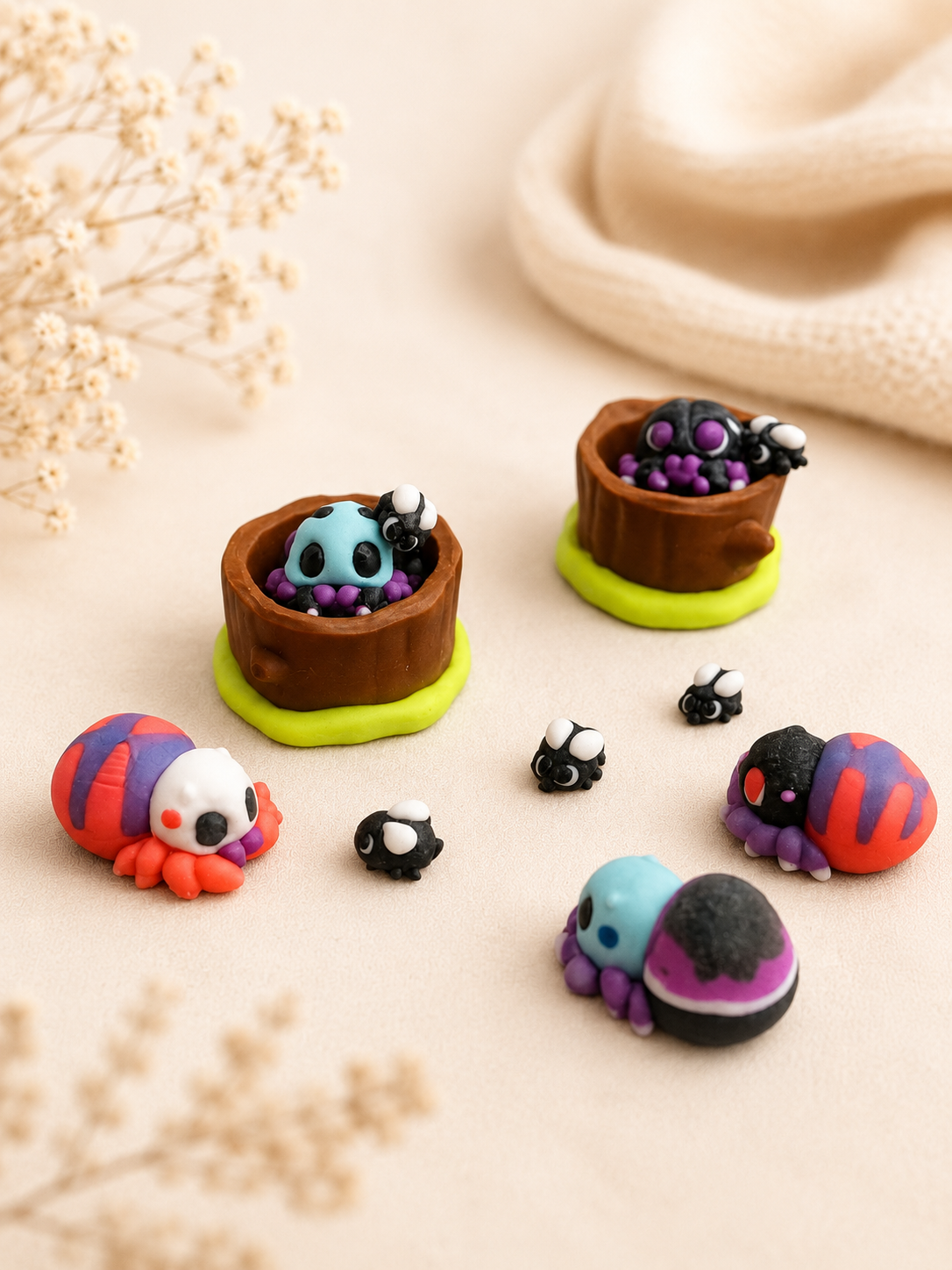 🕷️ Mini Spider Set with Magnetic Companions